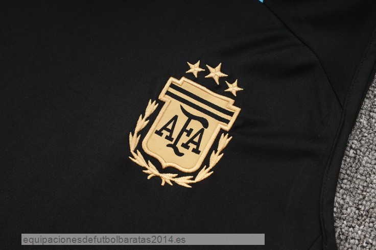 Nuevo Entrenamiento Sin Mangas Conjunto Completo Argentina 2024 Negro Azul Baratas